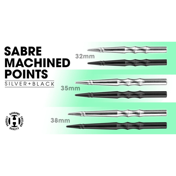 Końcówki steeltip Harrows SABRE MACHINED silver