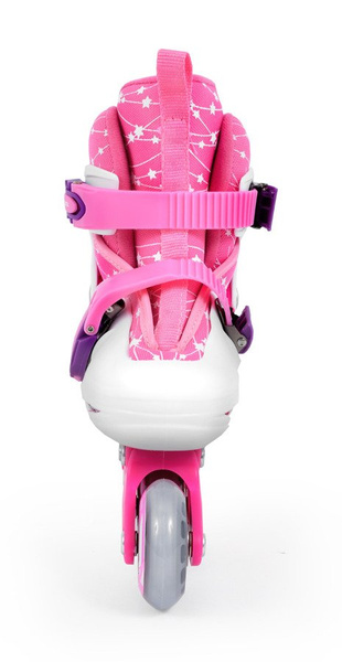 Zestaw COMBO PINK LED: 2w1 wrotko-rolki regulowane + kask + ochraniacze + torba SMJ sport